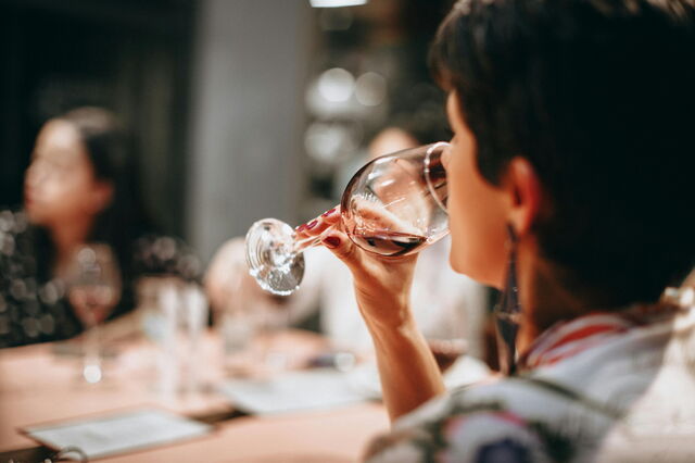 Drinking wine