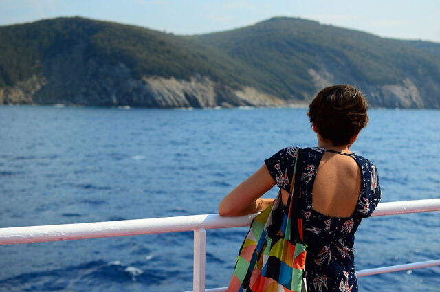 A woman on the Tuscan Coast