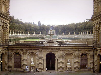 Pizzi Palace view of Boboli Gardens