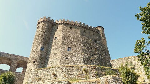View of base and walls at Malaspina Castle