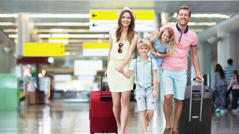 A family heading on vacation