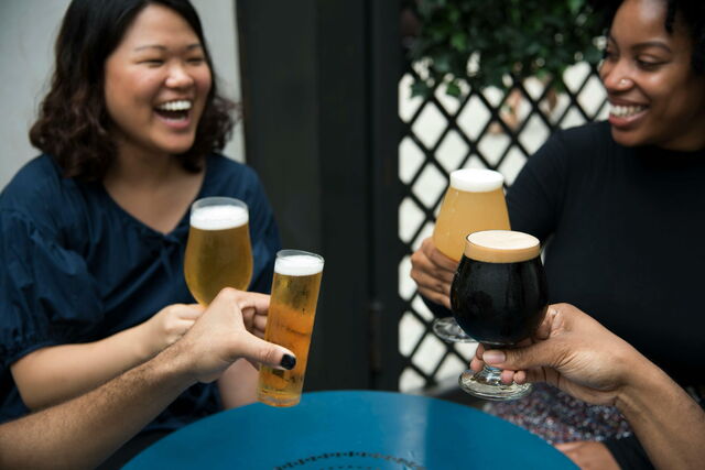 Friends enjoying beer
