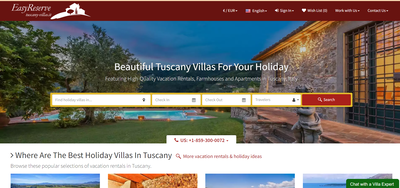Tuscany Villas, home page