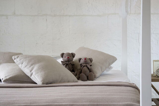 Freshly made bed