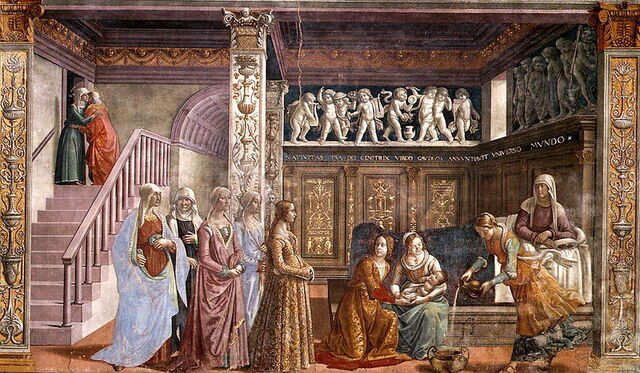 Saint Mary painting series by Ghirlandaio