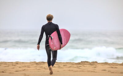 Man going surfing