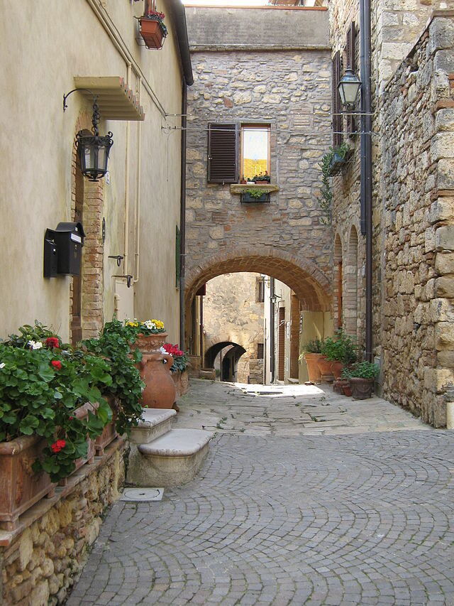 Cobbled street in Bibbona