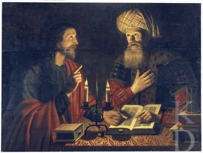 Jesus and Nicodemus painting