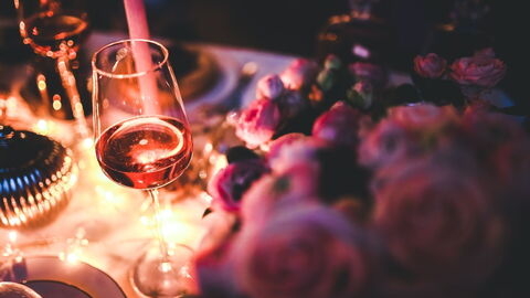 Wine laid out on a table