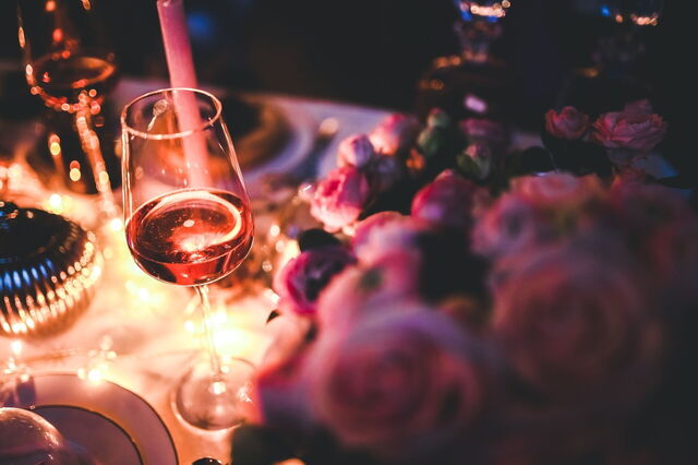 Wine laid out on a table