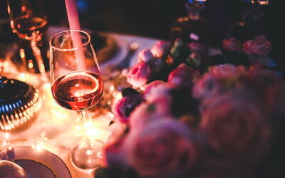 Wine laid out on a table