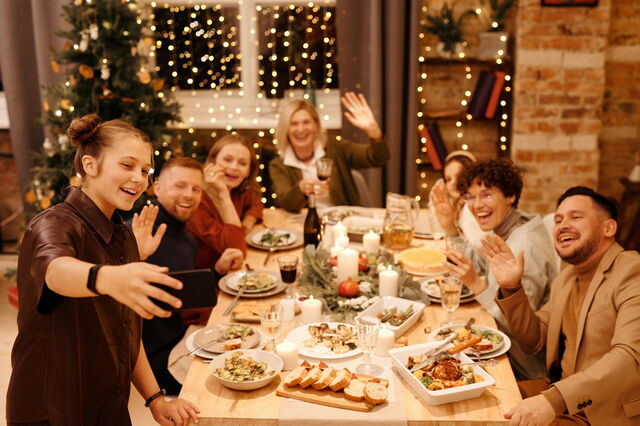 Family and friends at Christmas