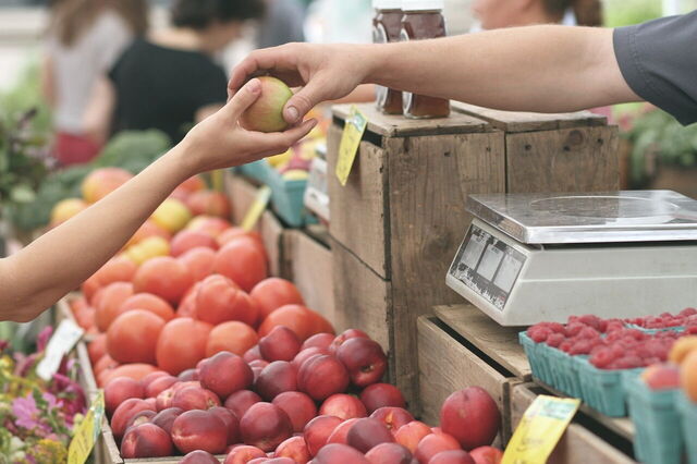 Shopping at a market