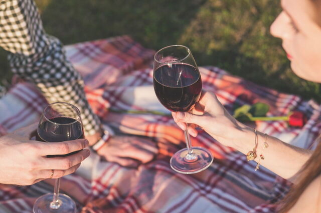 Picnicking in a vineyard