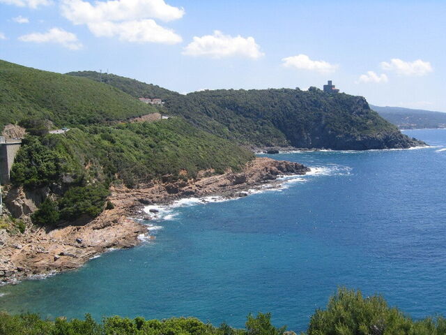 View of Tuscan coast
