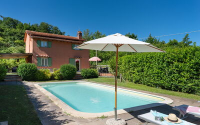 Villa Il Nido: Water, Plant, Sky, Property, Building, Azure, Shade, Swimming Pool, Tree, Land Lot