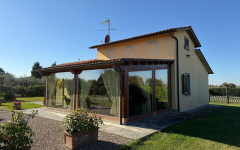 Villa Mira: Roof, Home, Porch, Outdoor Structure, Cottage, Shade, Garden Buildings, Garden, Yard, Farmhouse