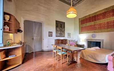 Fattoressa: Table, Furniture, Property, Wood, Picture Frame, Lighting, Interior Design, Chair, Architecture, Living Room