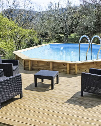 Il Casale: Wood, Swimming Pool, Deck, Shade, Hardwood, Outdoor Furniture, Wood Stain, Garden, Plank, Wood Flooring