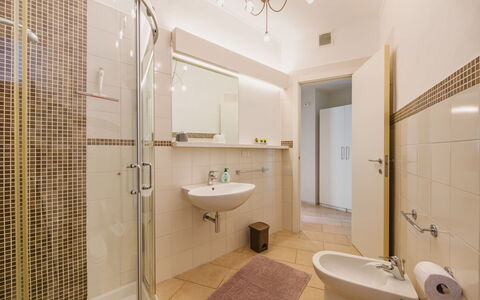 Casa Melograno: Bathroom, Plumbing Fixture, Flooring, Interior Design, Floor, Bathroom Sink, Toilet, Ceiling, Sink, Tap