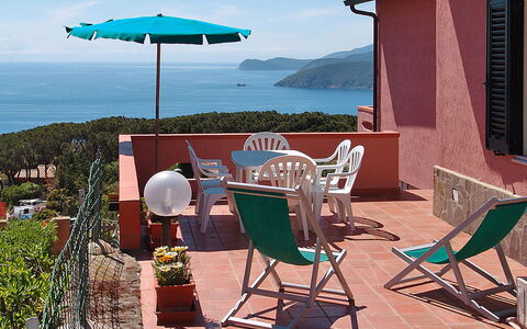 Capoliveri 675: Property, Furniture, Turquoise, Vacation, Table, House, Real Estate, Outdoor Table, Patio, Outdoor Furniture