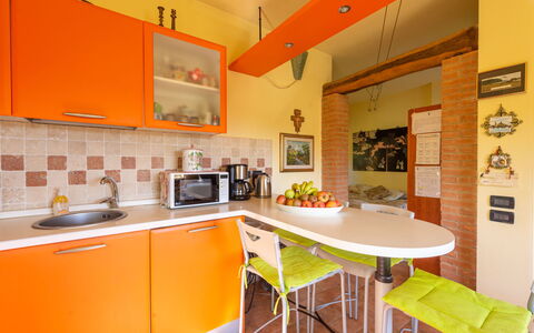 La Limonaia: Cabinetry, Furniture, Property, Countertop, Table, Orange, Kitchen Appliance, Interior Design, Picture Frame, Kitchen