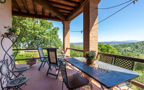 La Limonaia: Furniture, Table, Sky, Property, Plant, Nature, Chair, Shade, Wood, Porch