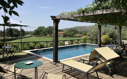 Villa Toppani Del Sodo: Acqua, Cielo, Pianta, Proprietà, Piscina, Sedia, Shade, Albero, Mobili Da Esterno, Condominio