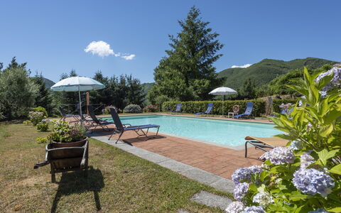Villa Rosata: Acqua, Pianta, Cielo, Mobilia, Piscina, Nube, Ombrello, Natura, Sedia, Albero