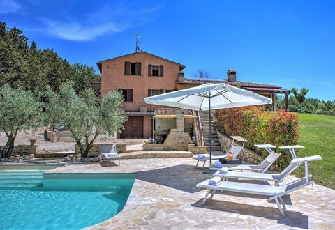 Villa Montone: Plant, Water, Sky, Building, Property, Azure, Swimming Pool, Outdoor Furniture, Tree, Cloud