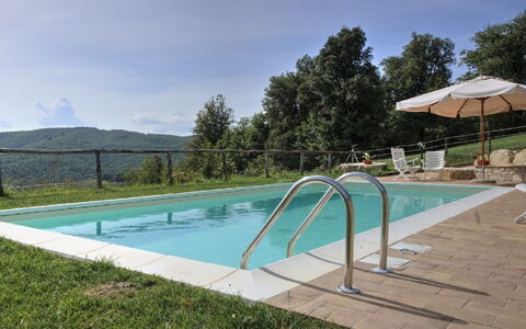 Villa Di Gaiole: Water, Plant, Sky, Swimming Pool, Shade, Tree, Outdoor Furniture, Rectangle, House, Building