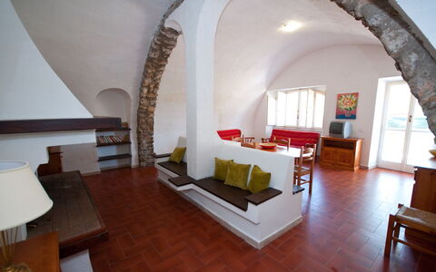 Holiday Home Giannella: Property, Couch, Furniture, Table, Wood, Interior Design, Hall, Floor, Flooring, House