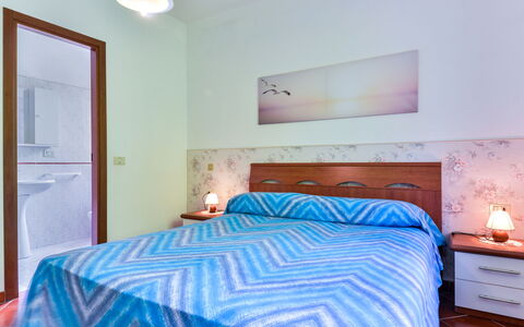Terrazza di Paolo: Furniture, Building, Property, Azure, Blue, Comfort, Interior Design, Lighting, Wood, Bed