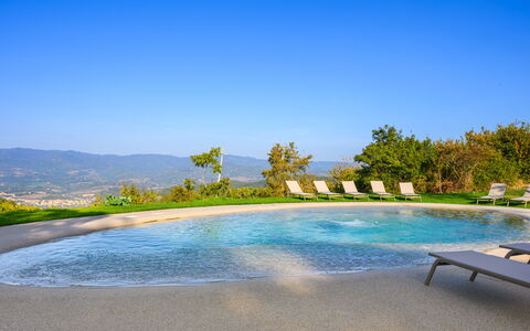 Villa Campestri: Acqua, Cielo, Pianta, Paesaggio Naturale, Piscina, Albero, Mobili Da Esterno, Tempo Libero, Paesaggio, Erba