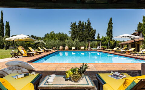 Podere La Torre: Acqua, Cielo, Proprietà, Pianta, Piscina, Natura, Azzurro, Shade, Mobili Da Esterno, Albero