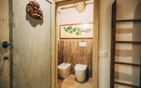 Casa San Valentino: Brown, Property, Building, Wood, Interior Design, Door, Bathroom, House, Floor