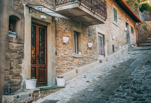 Casa San Valentino: Property, Window, Building, Door, Azure, Wood, Lighting, Plant, Architecture, Road Surface