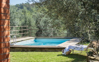 Residenza la Casuccia: Water, Plant, Swimming Pool, Shade, Leisure, Grass, Composite Material, Landscape, Wood, Rectangle
