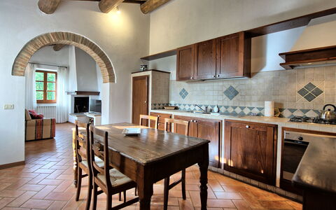 Casale Chieteno: Table, Furniture, Property, Cabinetry, Countertop, Wood, Interior Design, Lighting, Kitchen, Floor