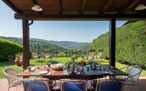 Villa Olivi Pool: Tavolo, Pianta, Proprietà, Mobilia, Sedia, Cielo, Natura, Shade, Portico, Vaso Di Fiori