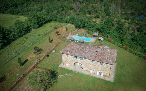 Villa Leopolda Selvarella: Costruzione, Lotto, Pendenza, Paesaggio Naturale, Casa, Paesaggio, Erba, Albero, Pascolo, Urban Design