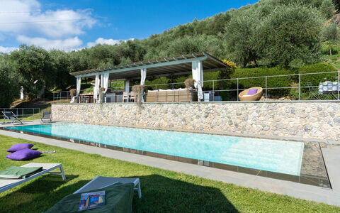 Villa Luxury Marignana: Cielo, Nube, Pianta, Albero, Shade, Piscina, Erba, Tempo Libero, Urban Design, Ricreazione