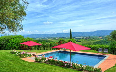 Villa Marliana: Cloud, Sky, Water, Plant, Umbrella, Green, Azure, Natural Landscape, Tree, Swimming Pool