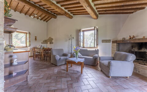 Podere Marcigliana - Radicondoli: Mobilia, Costruzione, Legna, Interior Design, Pavimentazione, Pavimento, Soggiorno, Fascio, Latifoglie, Immobiliare