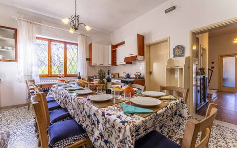Casa Vacanza Mais - Camaiore, Toscana: Picture Frame, Furniture, Table, Chair, Lighting, Tablecloth, Building, Decoration, Floor, Window