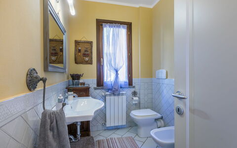 Valentina: Property, Mirror, Sink, Plumbing Fixture, Purple, Azure, Bathroom, Architecture, Interior Design, Wood