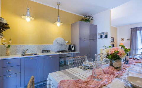 Valentina: Cabinetry, Property, Countertop, Azure, Purple, Interior Design, Kitchen, Floor, Flooring