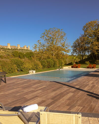 La Piazzetta, Borgo Campassini, Monteriggioni: Furniture, Outdoor Furniture, Garden, Chair, Outdoor Table, Eco Hotel, Shade, Swimming Pool, Sunlounger, Landscaping