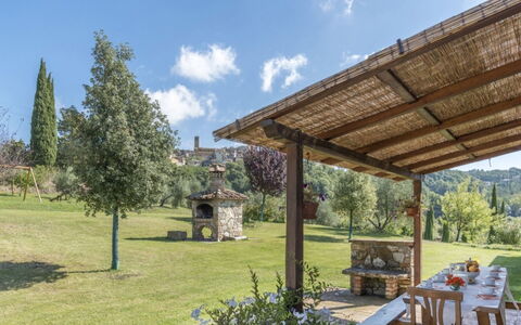 Podere Aurora: Garden, Land Lot, Outdoor Furniture, Shade, Outdoor Structure, Landscaping, Gazebo, Backyard, Pavilion, Pergola