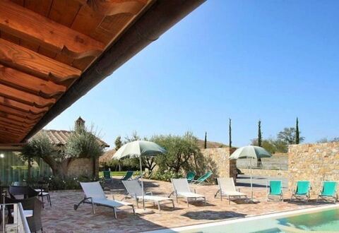 Villa la Tabaccaia: Casa, Materiale Composito, Flagstone, Ricorrere, Eco Hotel, Agriturismo, Shade, Estate, Sedia, Piscina